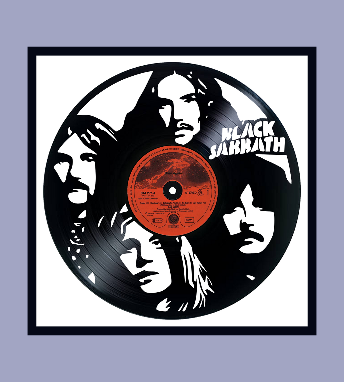 Framed Vinyl Record of Black Sabbath Born Again