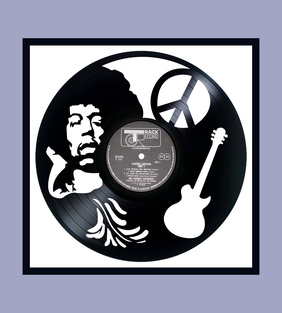 Framed Vinyl Record of Jimi Hendrix Electric Ladyland