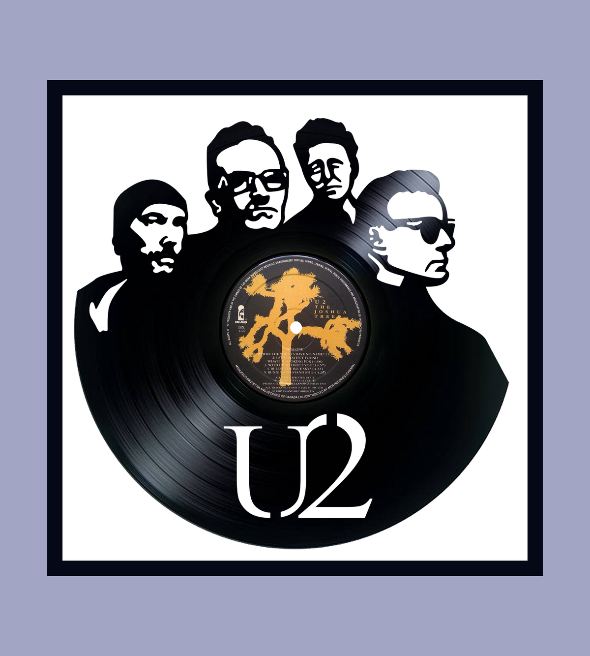 Framed Vinyl Record of U2 Joshua Tree
