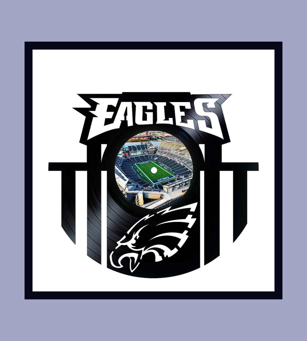 Framed Vinyl Record of the Philadelphia Eagles